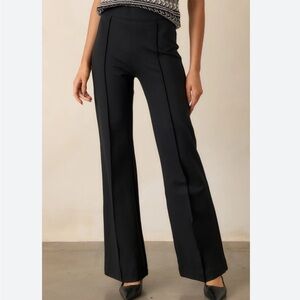 Spanx black trouser high rise flare pants size medium